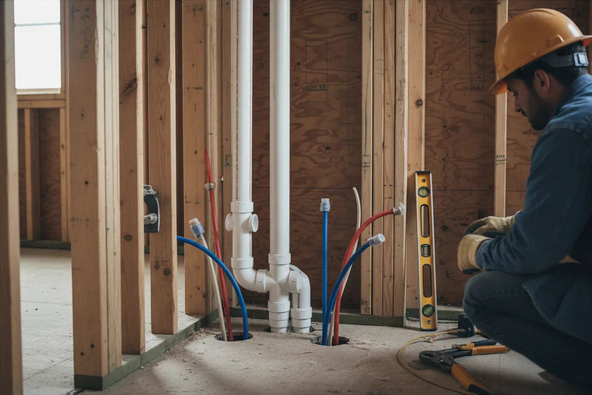 Drain and supply rough-in during Garbage Disposal Repair in Warren
